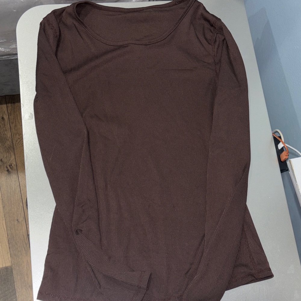 Brown Ribbed set with leggings